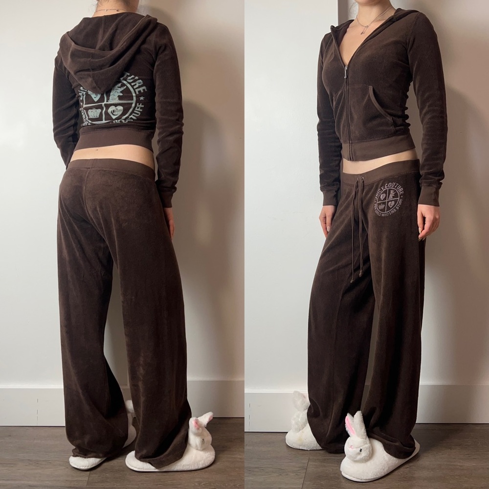 Juicy Couture chocolate brown terry cloth tracksuit